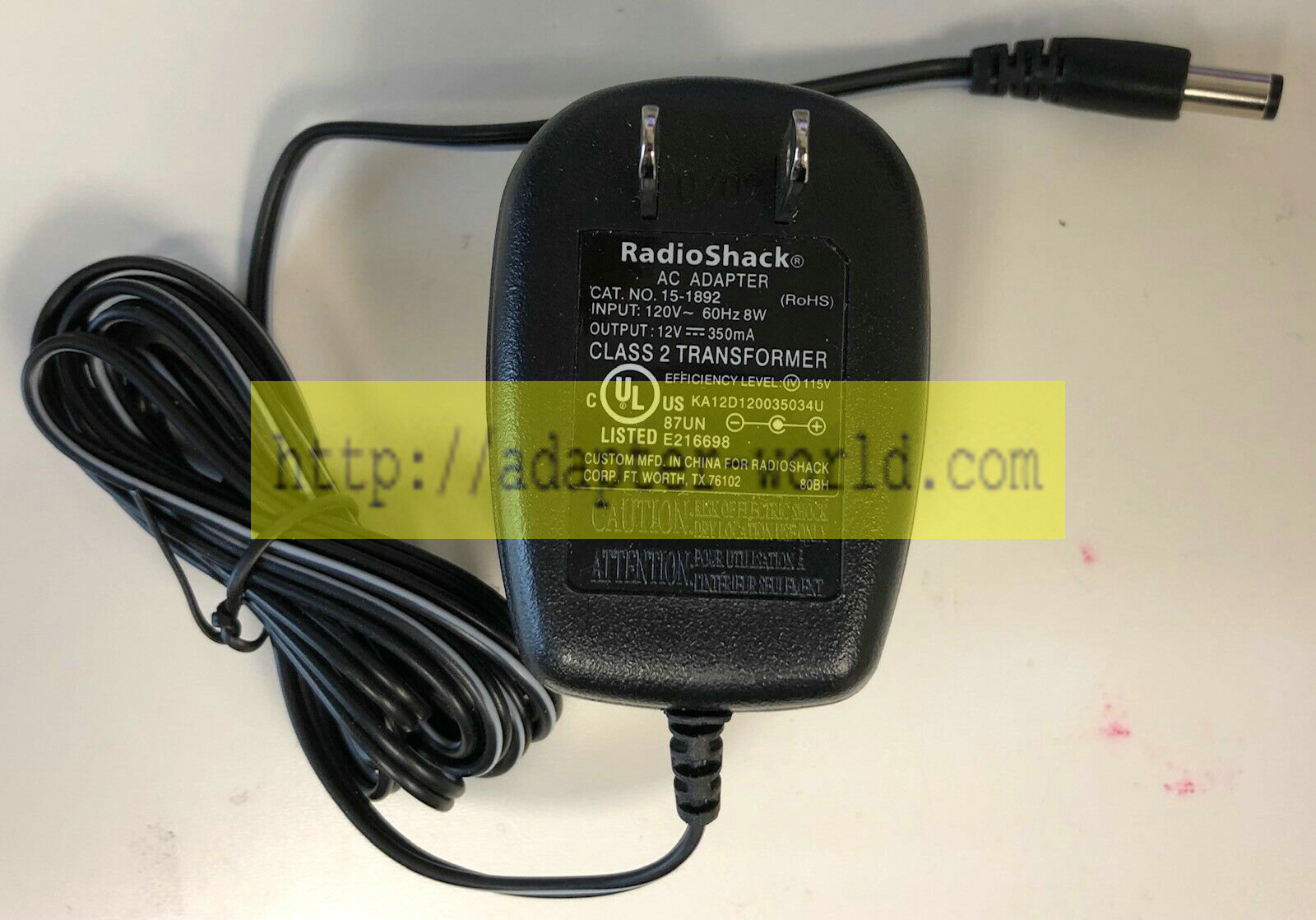 *Brand NEW* RadioShack KA12D120035034U 12V 350mA 15-1892 AC DC Adapter POWER SUPPLY